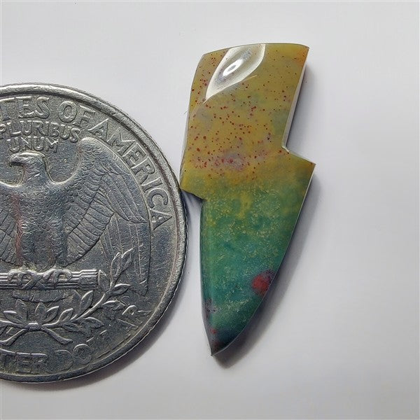 Blood Stone Thunder gemstone cabochon - natural crystal healing stone for jewelry making by SemiPreciousCabs