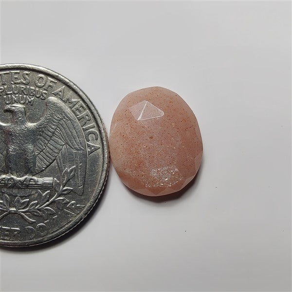 Rose Cut Peach moonstone gemstone cabochon - natural crystal healing stone for jewelry making by SemiPreciousCabs