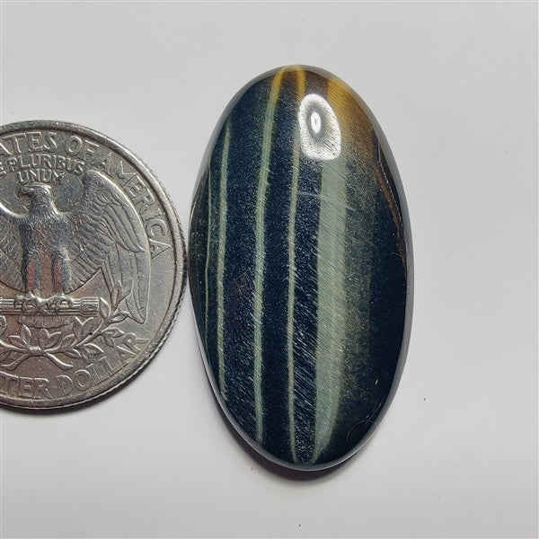 Blue Tiger Eye gemstone cabochon - natural crystal healing stone for jewelry making by SemiPreciousCabs