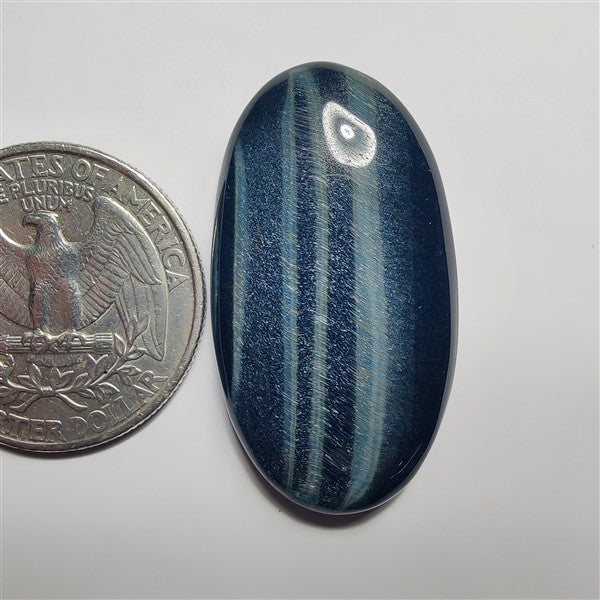 Blue Tiger Eye gemstone cabochon - natural crystal healing stone for jewelry making by SemiPreciousCabs