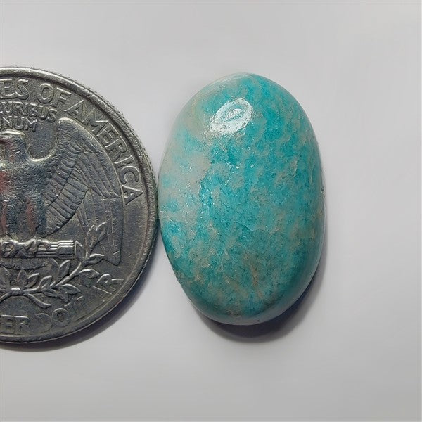 Amazonite gemstone cabochon - natural crystal healing stone for jewelry making by SemiPreciousCabs