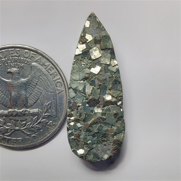 Pyrite Druzy gemstone cabochon - natural crystal healing stone for jewelry making by SemiPreciousCabs
