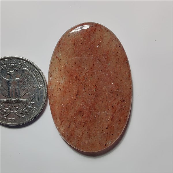 Strawberry Quartz gemstone cabochon - natural crystal healing stone for jewelry making by SemiPreciousCabs