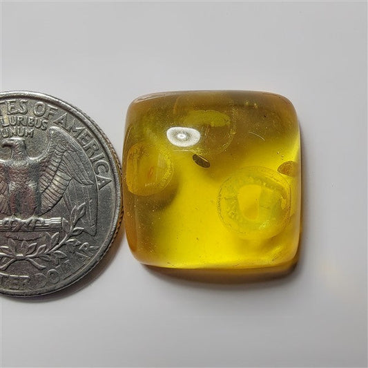 Treated Amber gemstone cabochon - natural crystal healing stone for jewelry making by SemiPreciousCabs