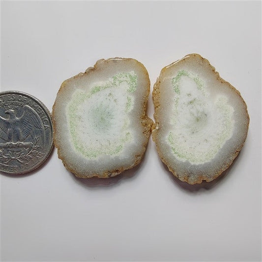 Solar Quartz Druzy Pair gemstone cabochon - natural crystal healing stone for jewelry making by SemiPreciousCabs