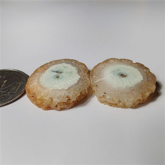 Solar Quartz Druzy Pair gemstone cabochon - natural crystal healing stone for jewelry making by SemiPreciousCabs