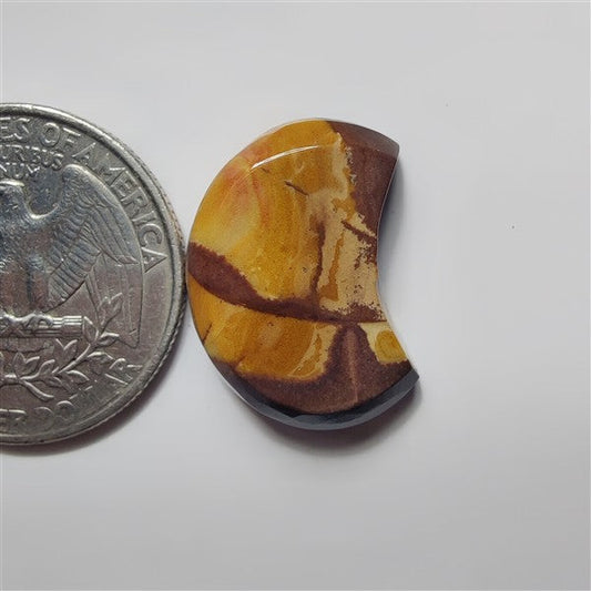 Chocolate Jasper Moon gemstone cabochon - natural crystal healing stone for jewelry making by SemiPreciousCabs