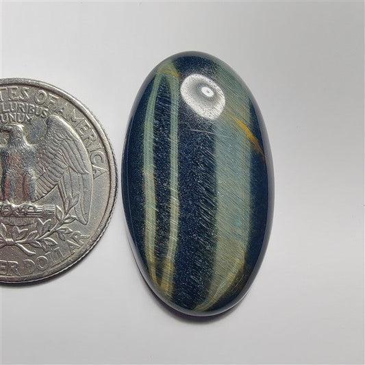 Blue Tiger Eye gemstone cabochon - natural crystal healing stone for jewelry making by SemiPreciousCabs