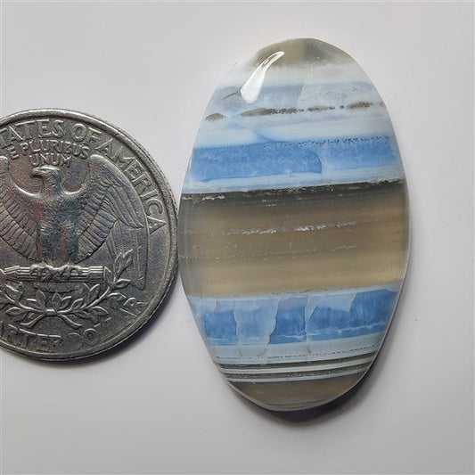 Blue Opal gemstone cabochon - natural crystal healing stone for jewelry making by SemiPreciousCabs