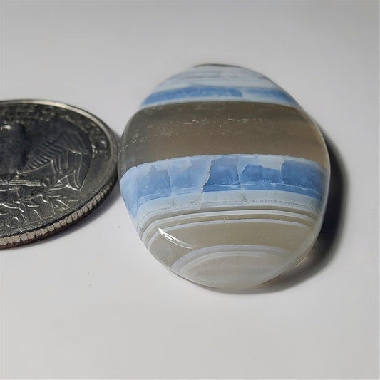 Blue Opal gemstone cabochon - natural crystal healing stone for jewelry making by SemiPreciousCabs