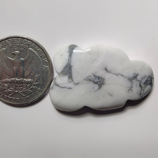 Howlite Cloud gemstone cabochon - natural crystal healing stone for jewelry making by SemiPreciousCabs